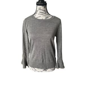 Jcrew Merino Wool Long sleeve ruffle top